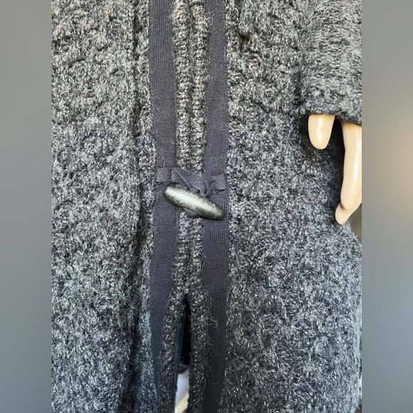 Free People Womens Knit Toggle Sweater Coat with Hood Charcoal Gray Size Medium - Picture 10 of 14